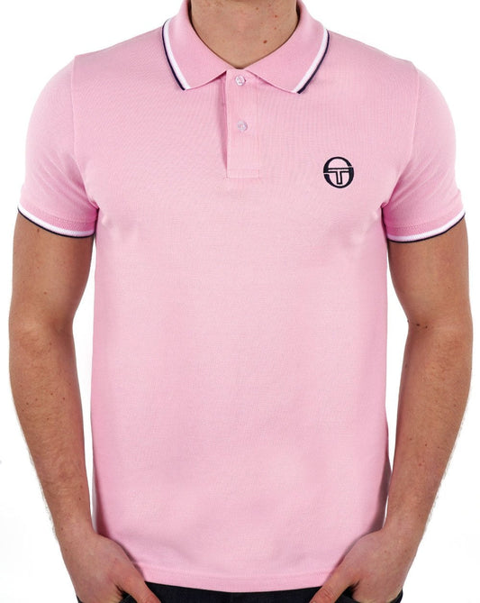 Sergio Tacchini Poloshirt mit Streifen in Rosa