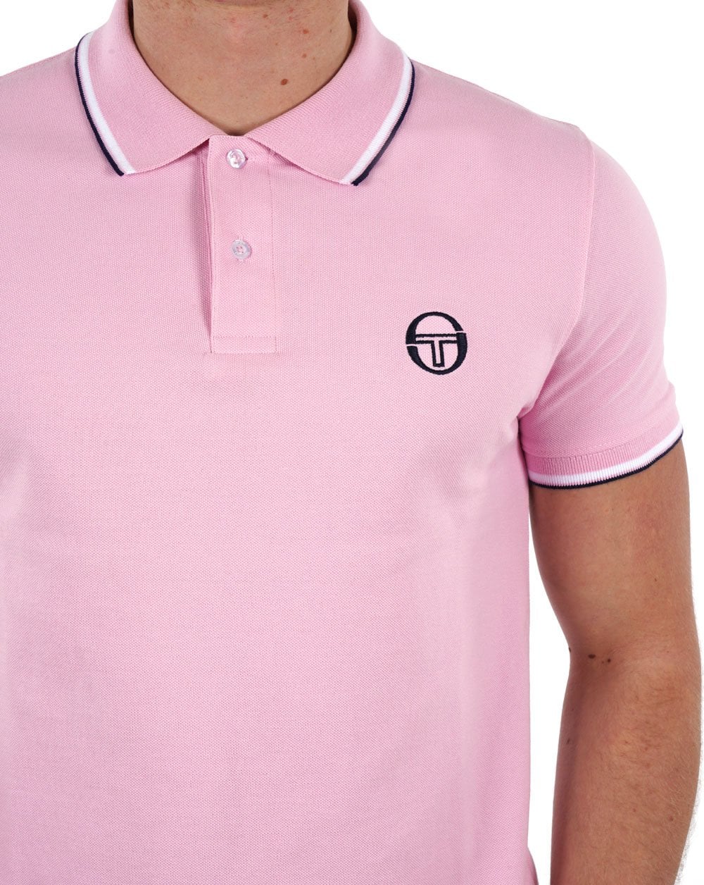 Sergio Tacchini Poloshirt mit Streifen in Rosa