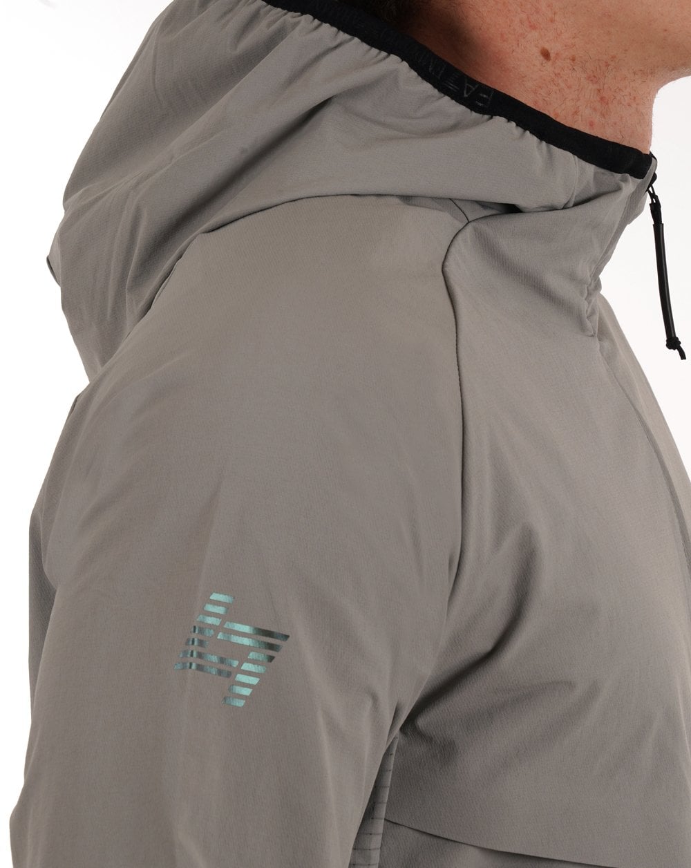 Emporio Armani EA7 Dynamic Athlete Tech-Jacke mit Kapuze, Grau