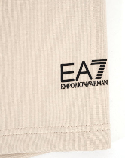 EA7 – Athletic Mix – Bermuda-Shorts aus Baumwollmischung in Stein