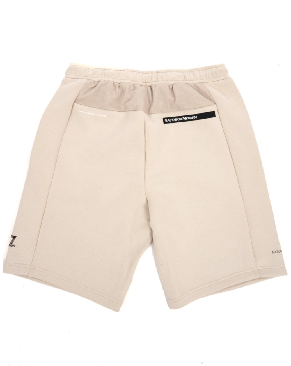 EA7 – Athletic Mix – Bermuda-Shorts aus Baumwollmischung in Stein