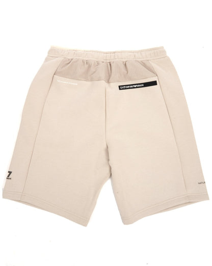 EA7 – Athletic Mix – Bermuda-Shorts aus Baumwollmischung in Stein