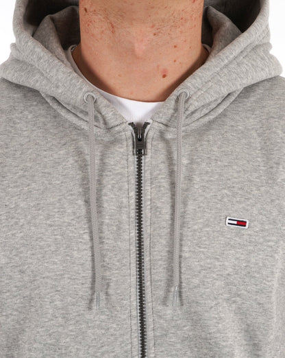 Tommy Jeans – Kapuzenpullover in Hellgrau-Melange