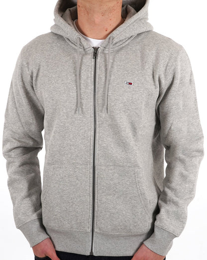 Tommy Jeans – Kapuzenpullover in Hellgrau-Melange