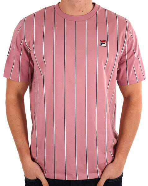 Fila Vintage Lee Striped T Shirt Foxglove Pink
