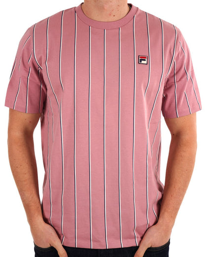 Fila Vintage Lee Gestreiftes T-Shirt Fingerhut Pink