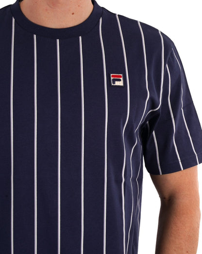 Fila Vintage Gestreiftes T-Shirt Marineblau