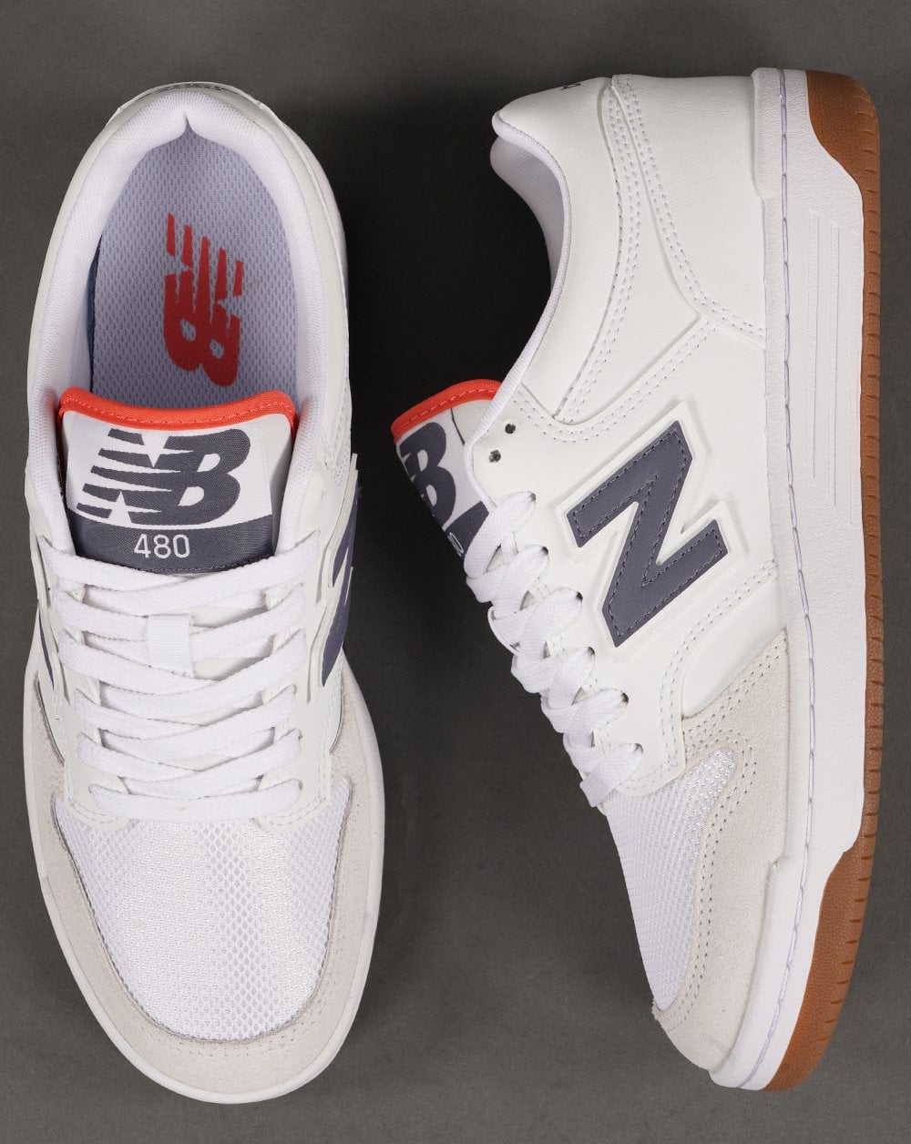 New Balance 480 Trainer Weiß/Dunkelgrau