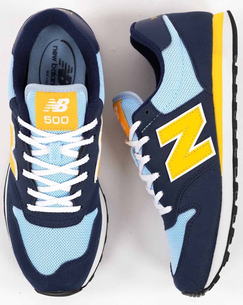 New Balance 500 Trainer Himmelblau Gelb