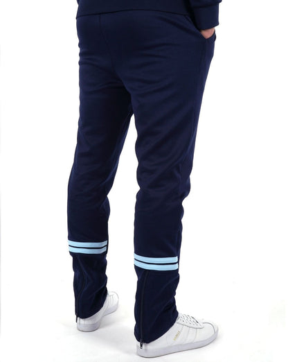 Sergio Tacchini – Trainingshose mit Reißverschluss unten, Marineblau/Himmelblau