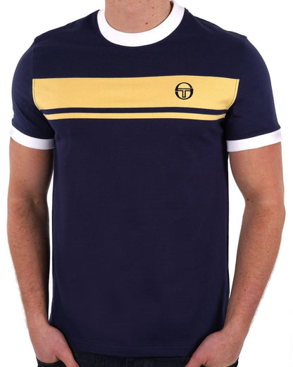 Sergio Tacchini Masters T-Shirt Marineblau/Gelb