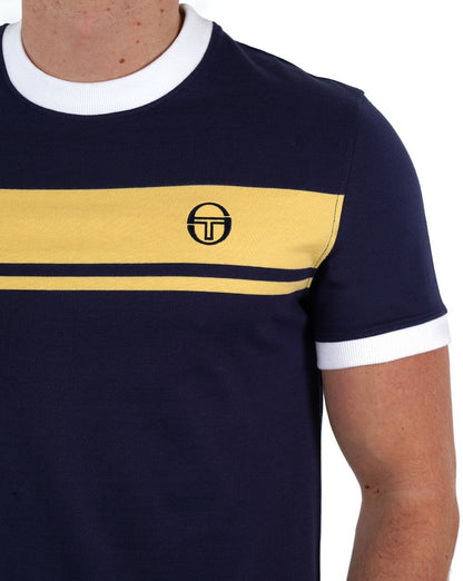 Sergio Tacchini Masters T-Shirt Marineblau/Gelb