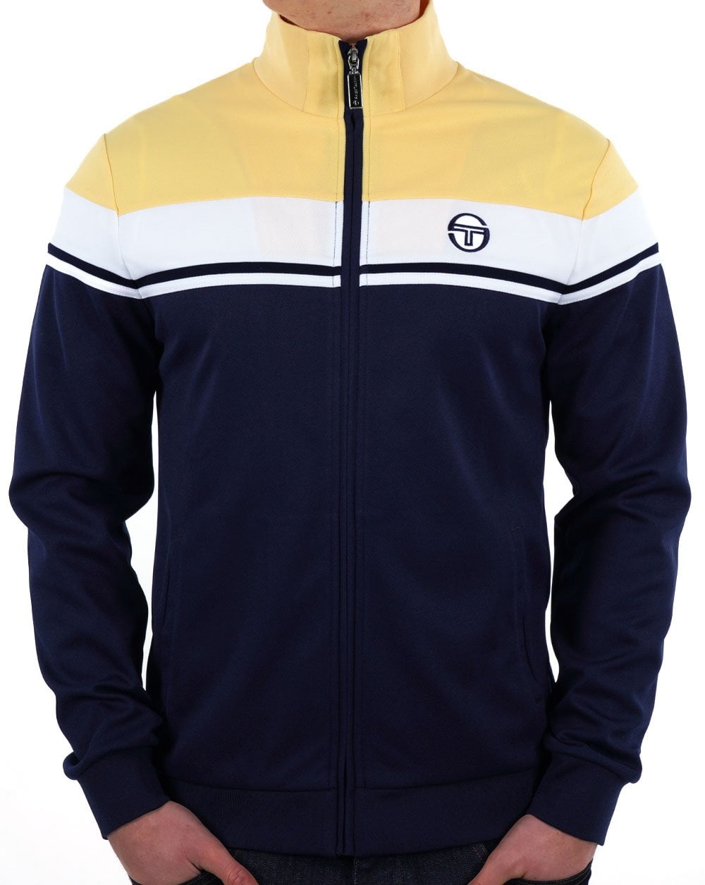 Sergio Tacchini Masters Trainingsjacke Marineblau Gelb Weiß