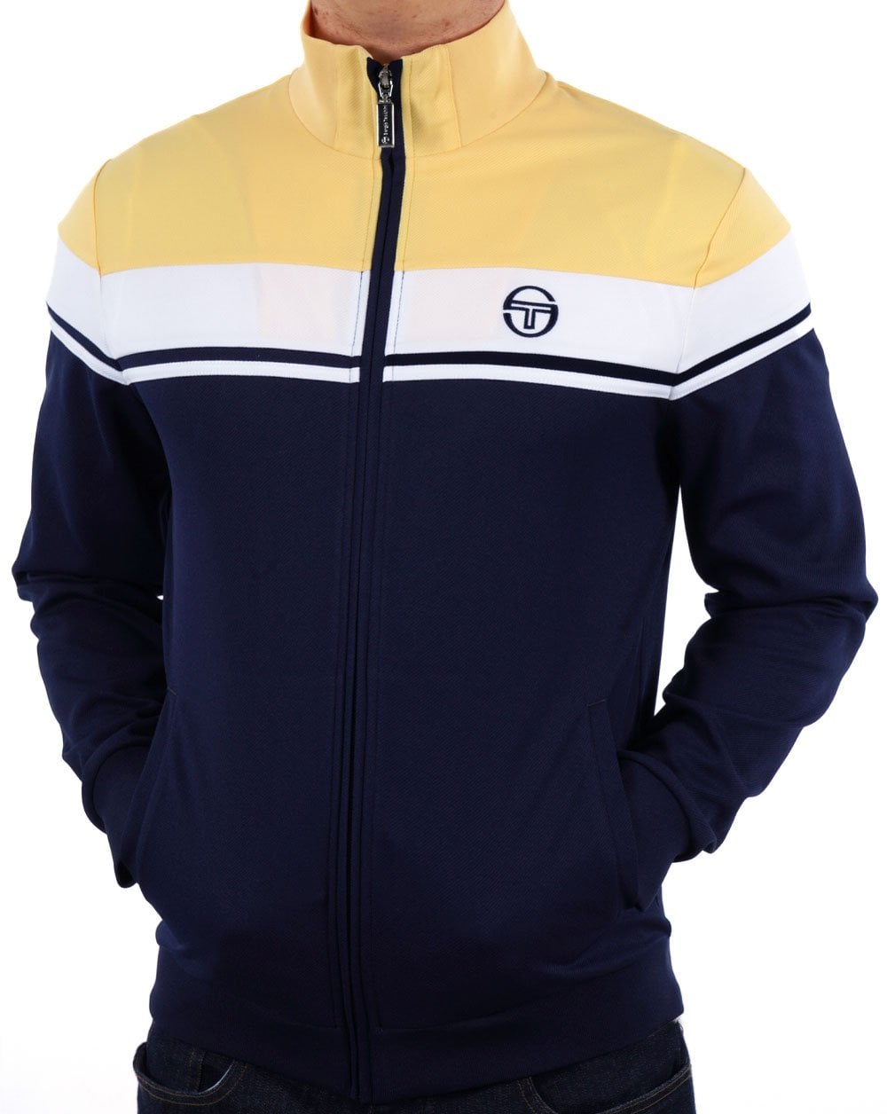 Sergio Tacchini Masters Trainingsjacke Marineblau Gelb Weiß