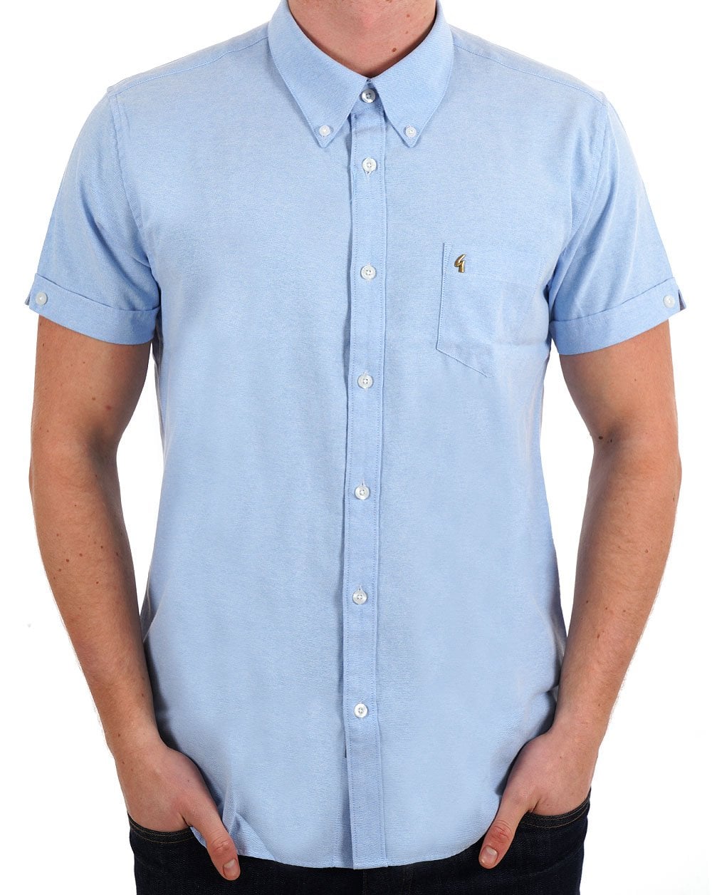 Gabicci Vintage Perez SS Oxford-Hemd Himmelblau