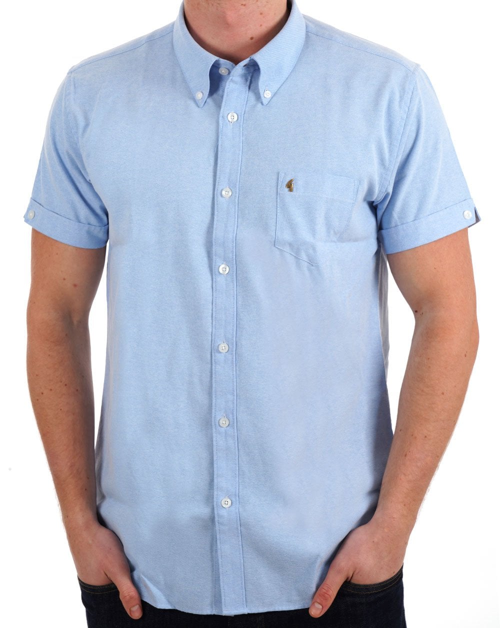 Gabicci Vintage Perez SS Oxford-Hemd Himmelblau