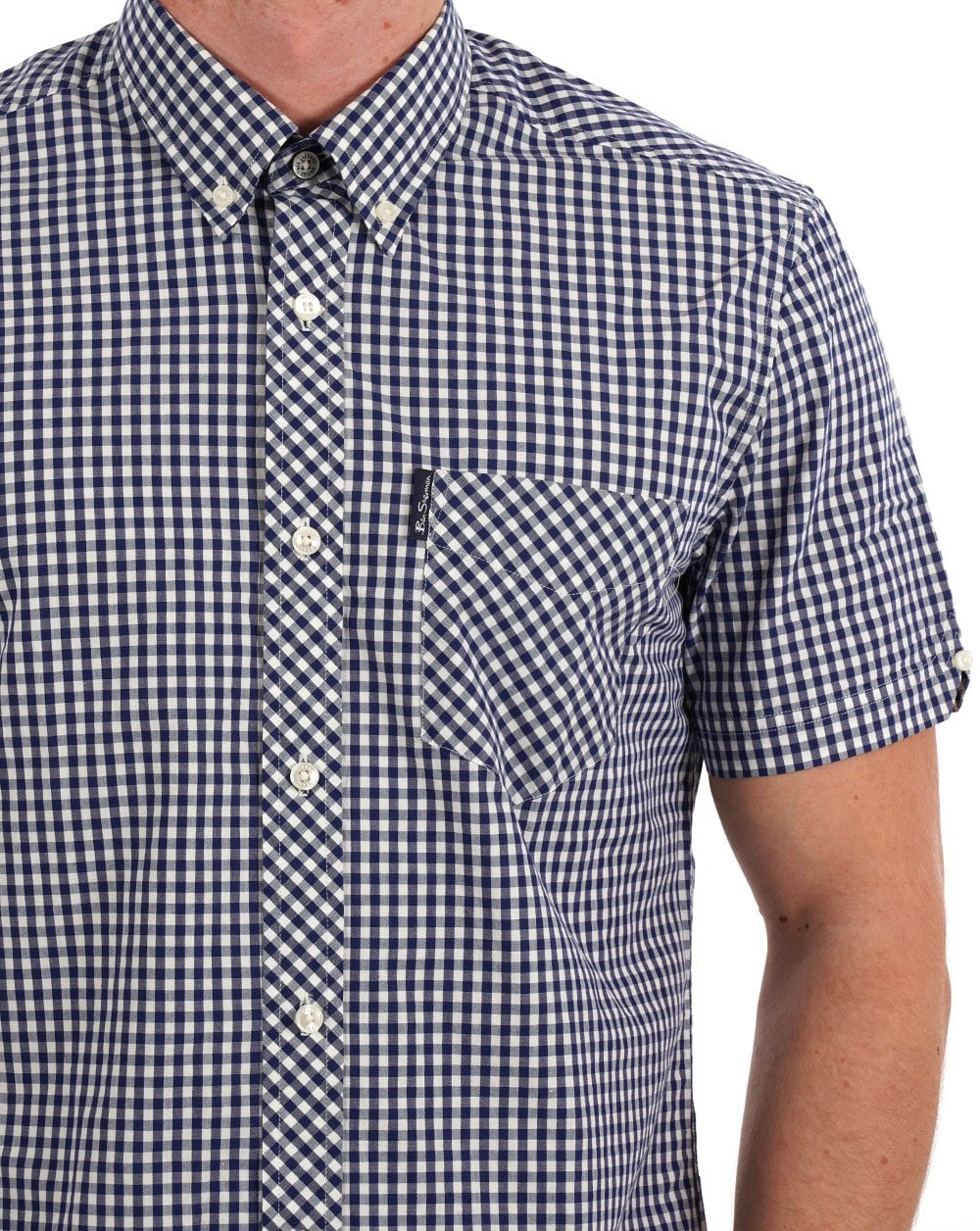 Ben Sherman Gingham Short Sleeve Shirt Dark Blue