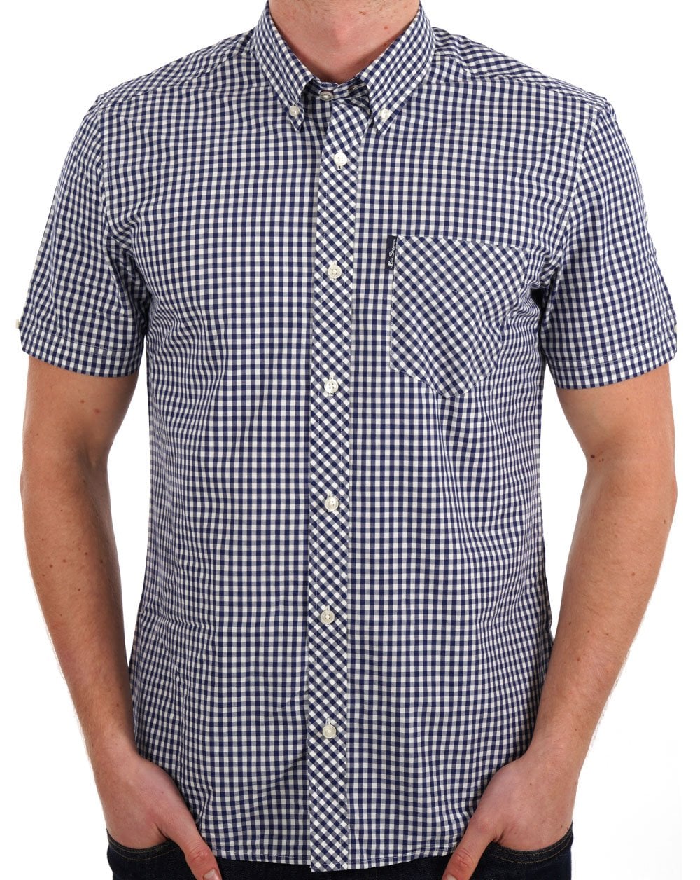 Ben Sherman – Gingham-Kurzarmhemd Dunkelblau