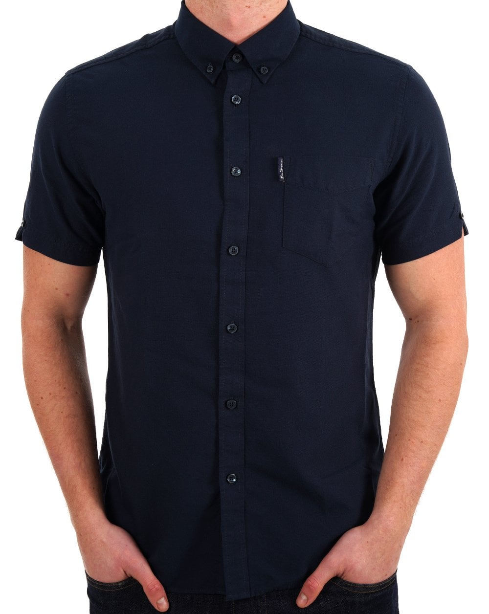 Ben Sherman Signature Organic Oxford-Hemd Marineblau