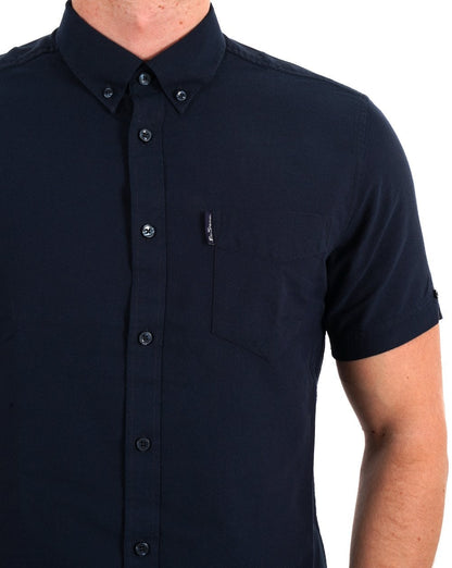 Ben Sherman Signature Organic Oxford-Hemd Marineblau