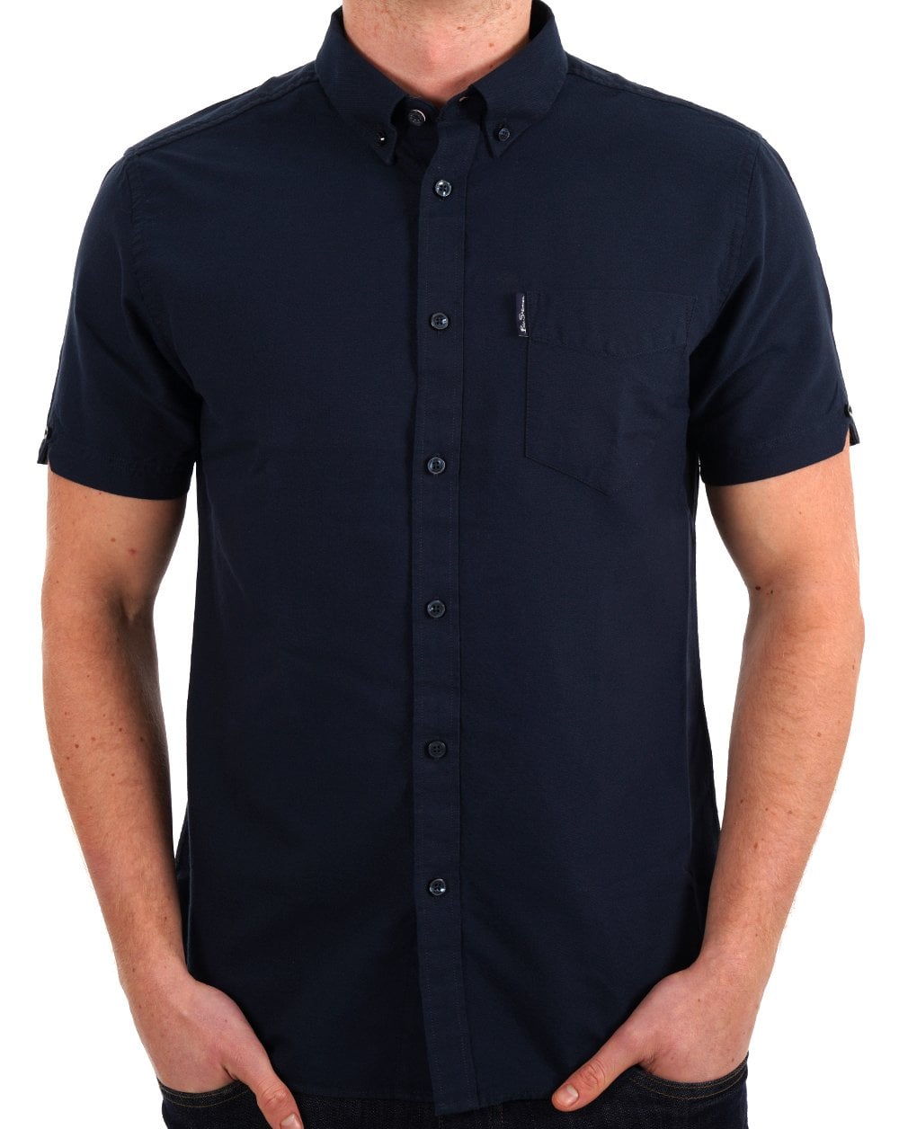 Ben Sherman Signature Organic Oxford-Hemd Marineblau
