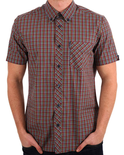 Ben Sherman – Mini-Gingham-Shirt in Scharlachrot