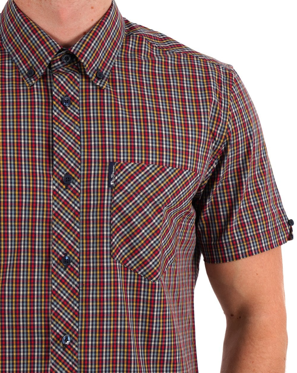 Ben Sherman – Mini-Gingham-Shirt in Scharlachrot
