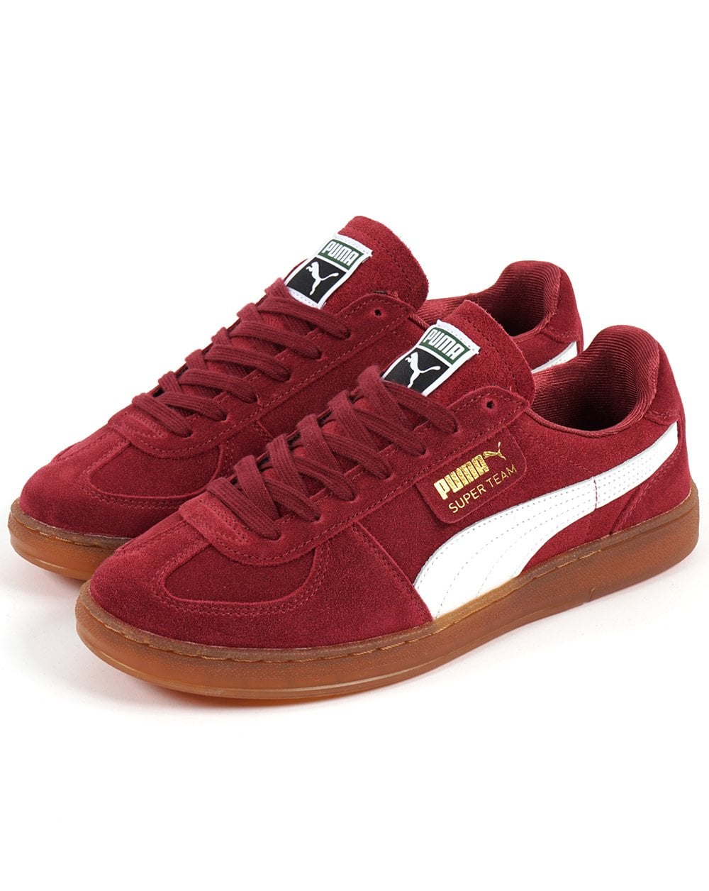Puma Super Team Suede Trainer Burgundy White Gum