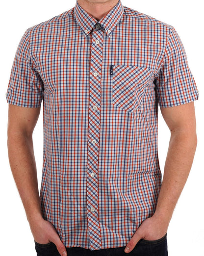 Ben Sherman – House Check – Kurzarmhemd, Hellblau
