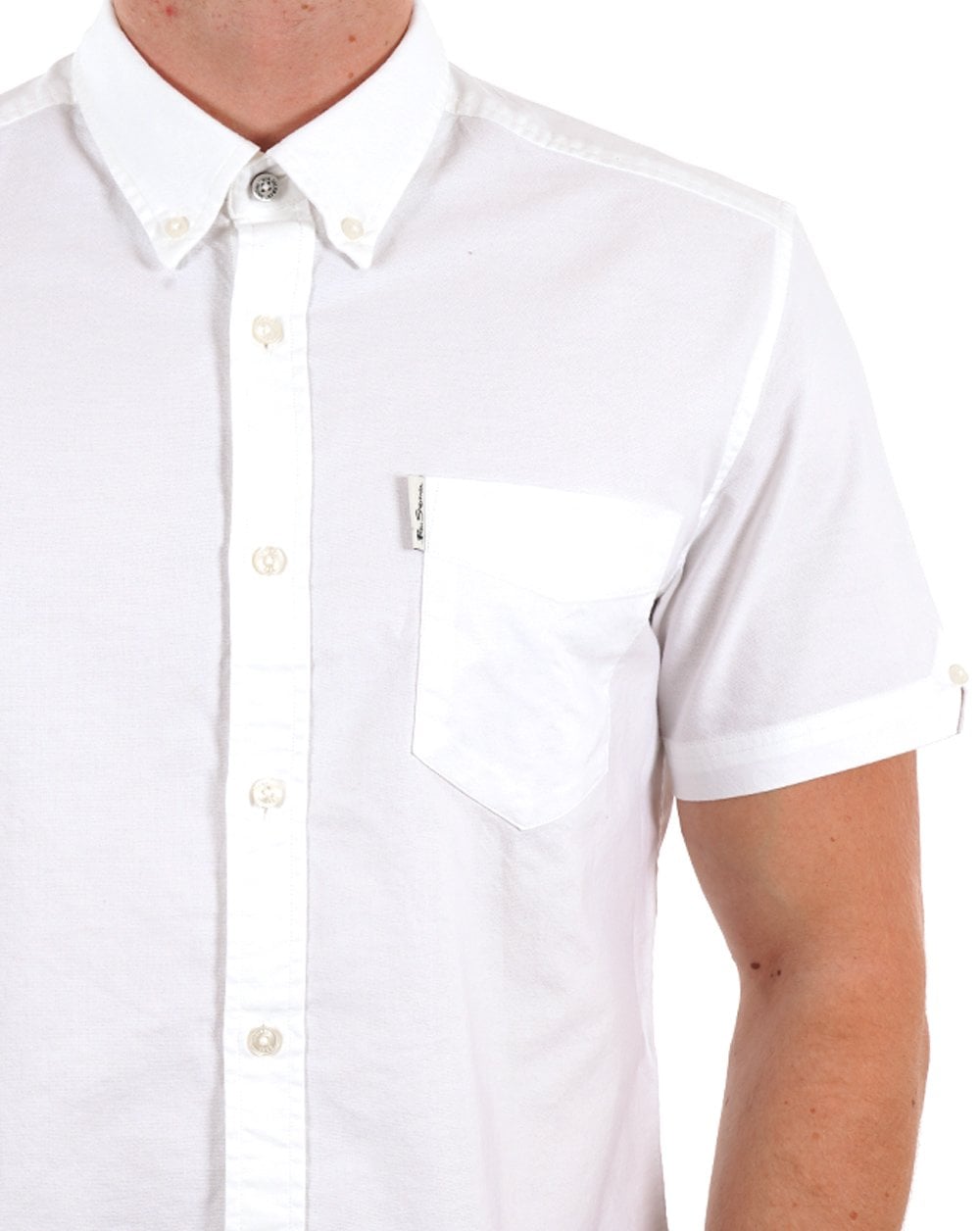 Ben Sherman – Kurzärmliges Oxford-Hemd in Weiß