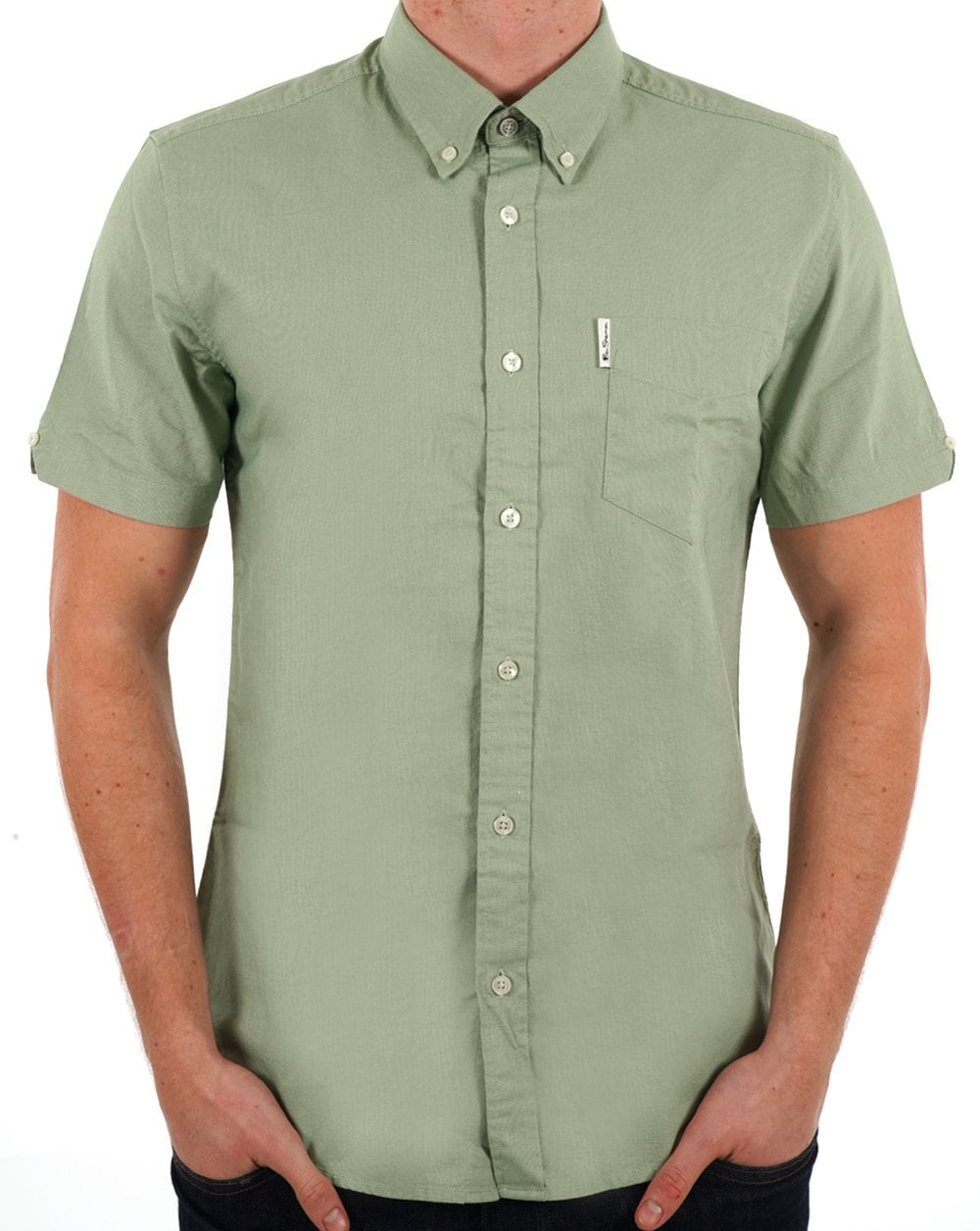 Ben Sherman Signature Oxford Kurzarmhemd Grasgrün
