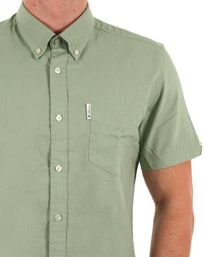 Ben Sherman Signature Oxford Kurzarmhemd Grasgrün