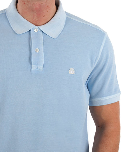 Benetton Logo Polo Verwaschenes Himmelblau