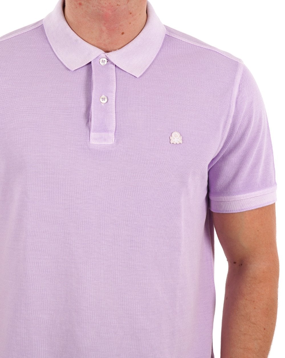 Benetton Logo Polo Verwaschenes Flieder