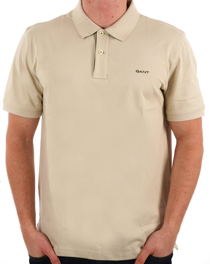 Gant Poloshirt mit Kontrastkragen Seidig Beige