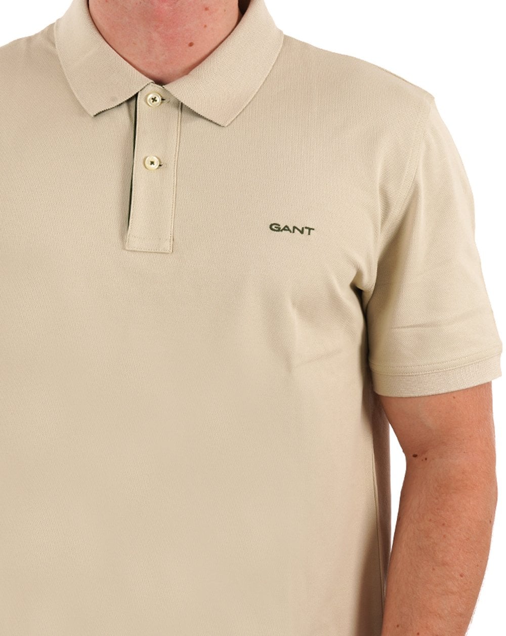Gant Poloshirt mit Kontrastkragen Seidig Beige