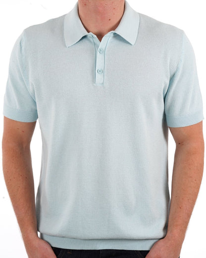 Benetton Strukturiertes Polo Himmelblau
