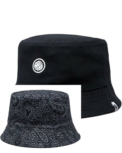 Pretty Green Tonal Paisley Wendbarer Fischerhut Schwarz