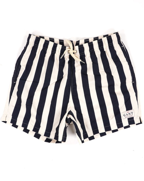 Gant Block Striped Swim Shorts Navy Blue