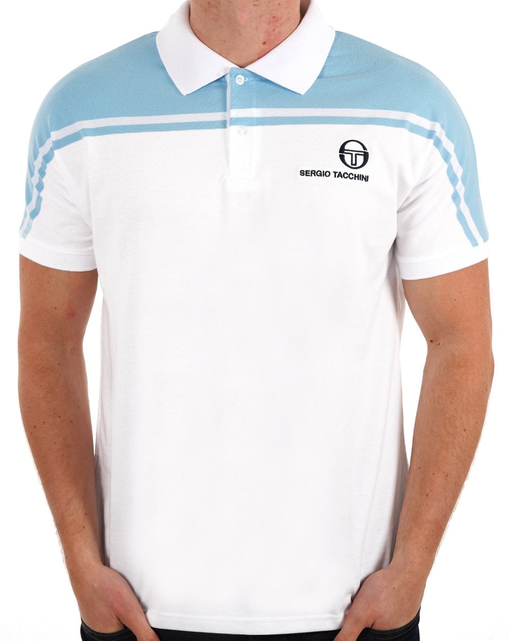 Sergio Tacchini New Young Line Poloshirt Weiß/Himmelblau