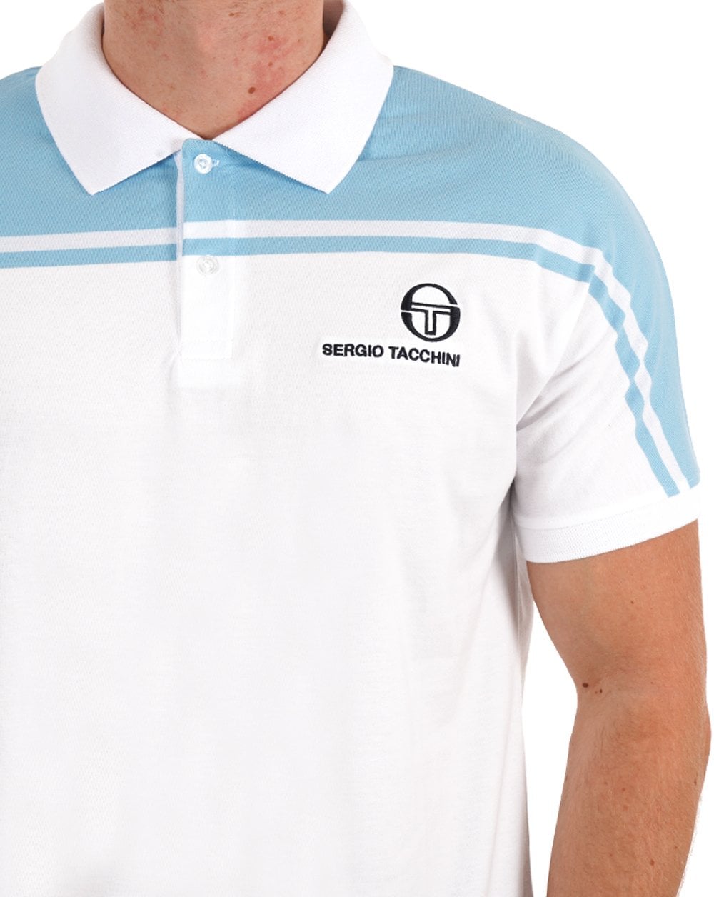 Sergio Tacchini New Young Line Poloshirt Weiß/Himmelblau