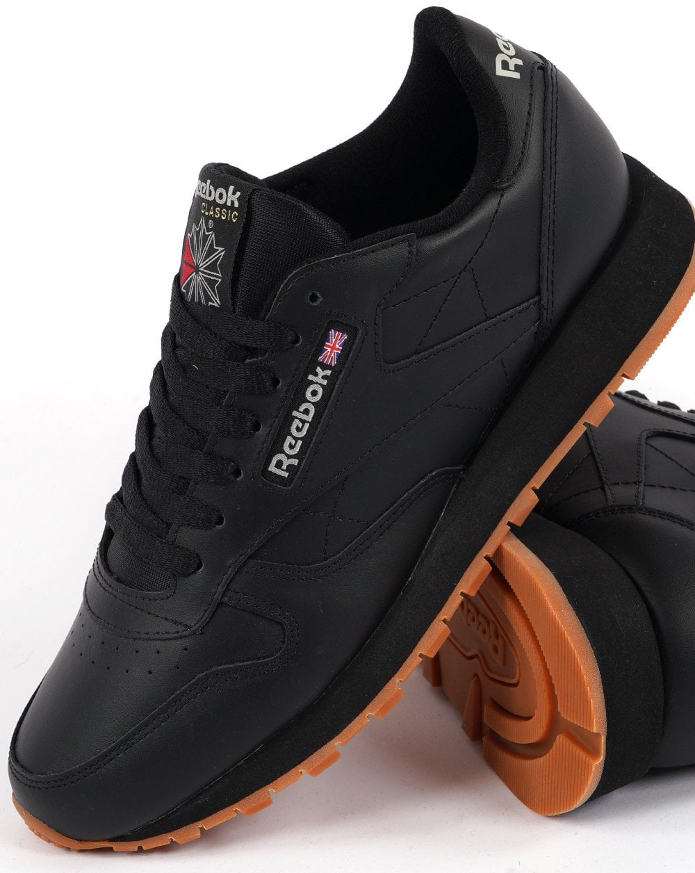 Reebok Classic Leder-Sneaker Schwarz/Gummi