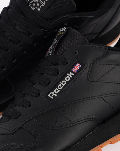 Reebok Classic Leder-Sneaker Schwarz/Gummi