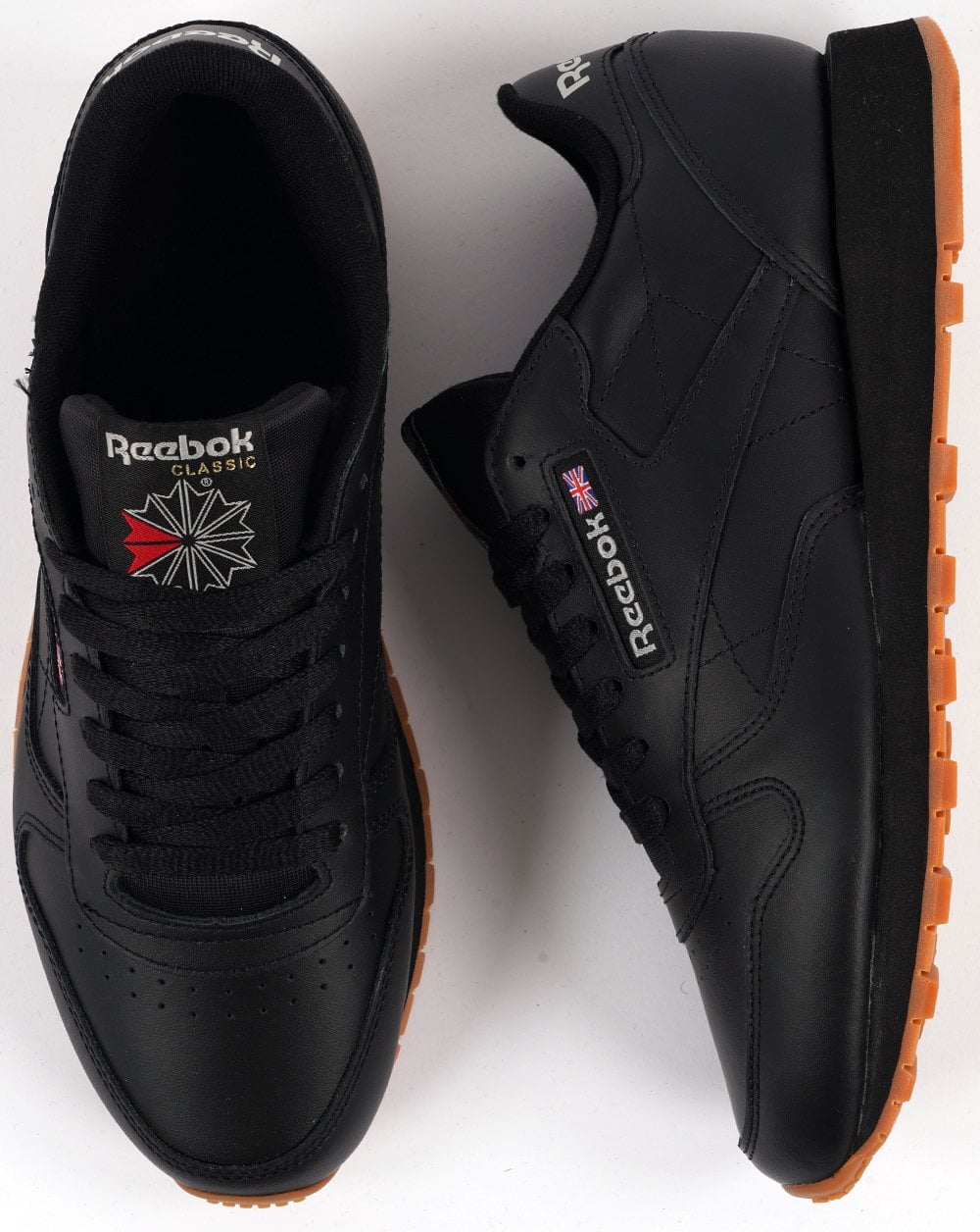 Reebok Classic Leder-Sneaker Schwarz/Gummi