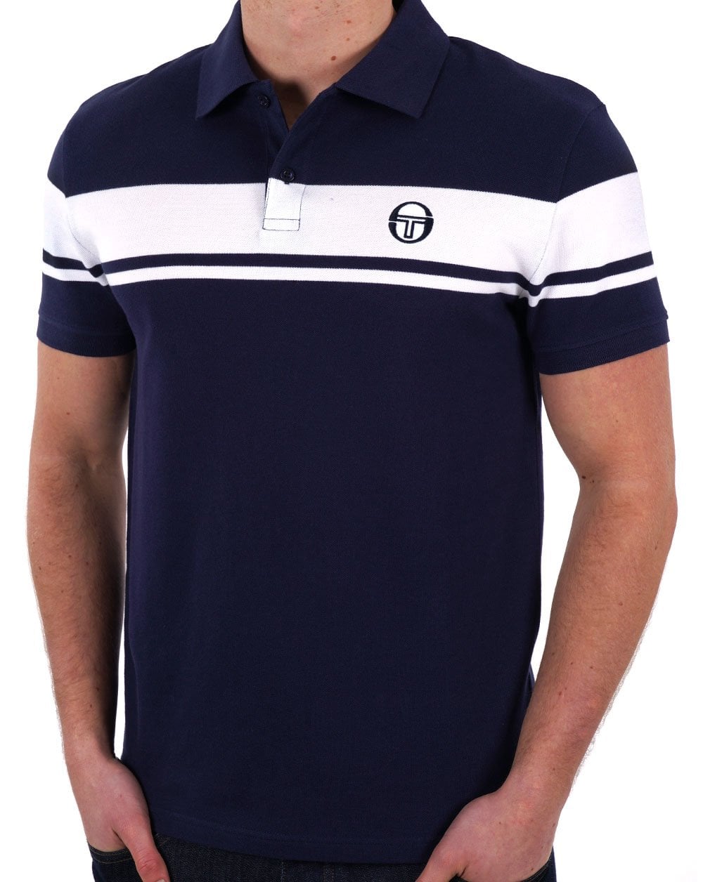 Sergio Tacchini Young Line Poloshirt Marineblau/Weiß