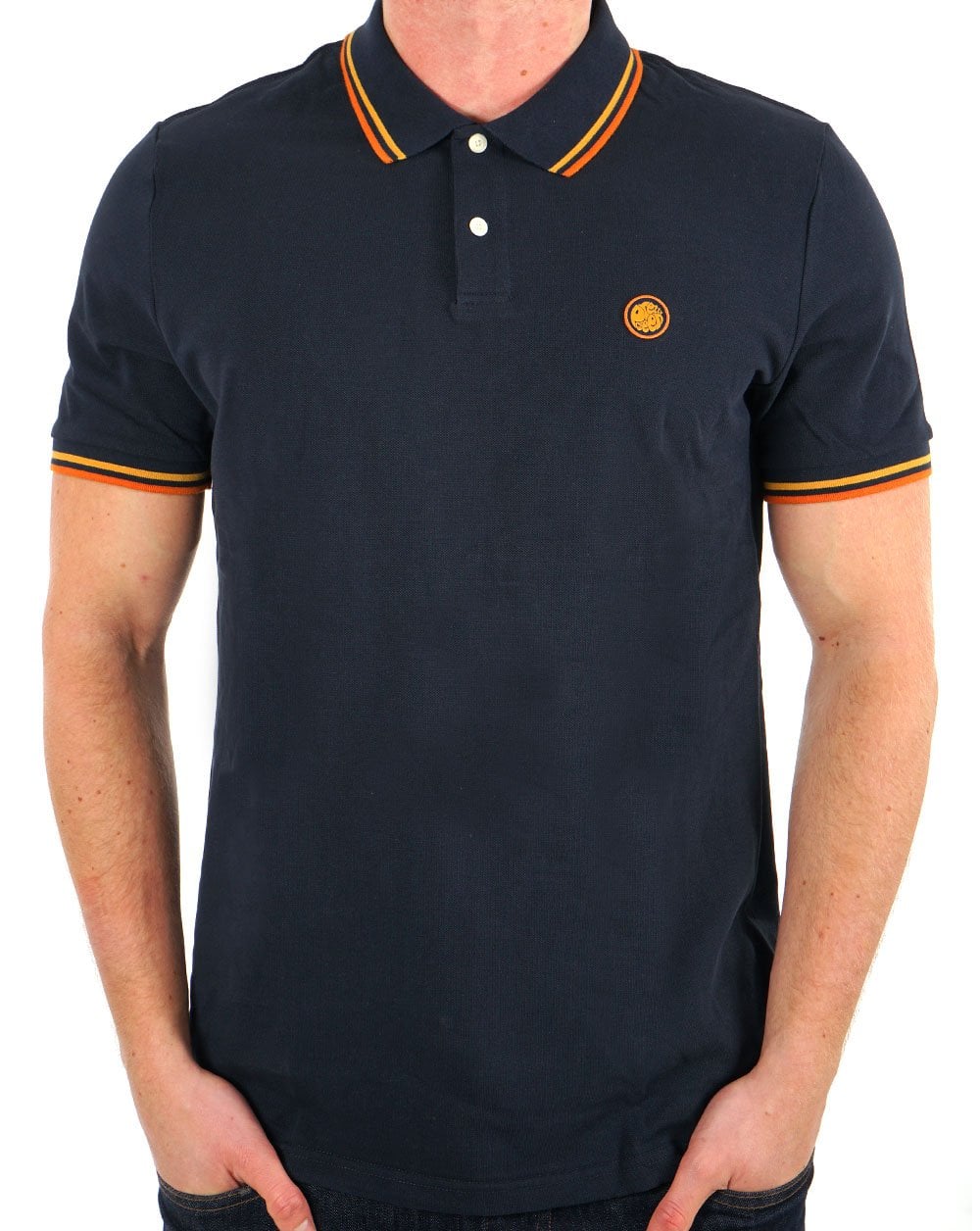 Pretty Green Barton Poloshirt Marineblau/Orange