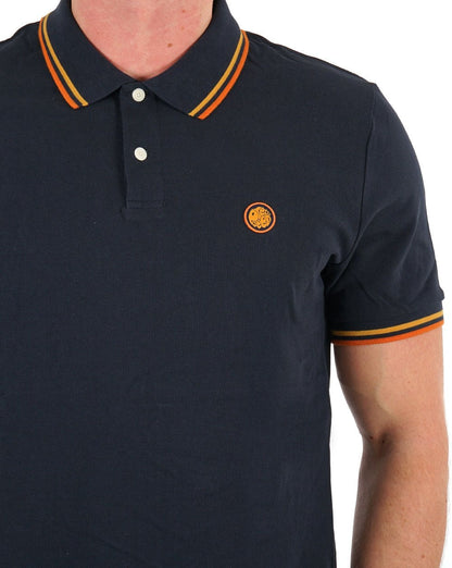 Pretty Green Barton Poloshirt Marineblau/Orange