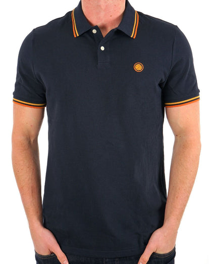 Pretty Green Barton Poloshirt Marineblau/Orange