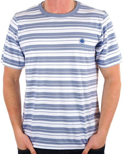 Pretty Green Capella Streifen T-Shirt Blau