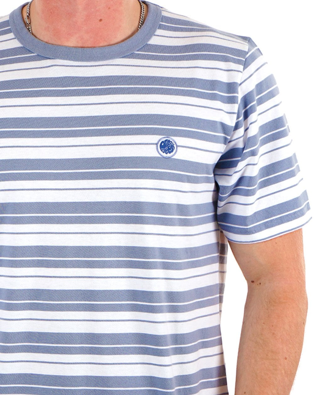Pretty Green Capella Streifen T-Shirt Blau